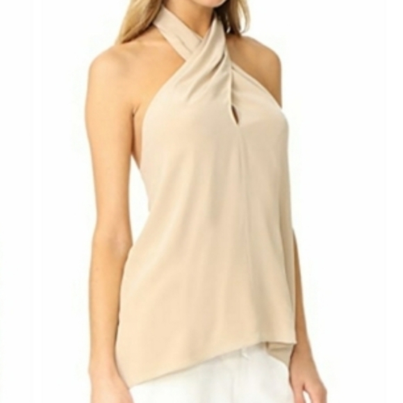 Theory Beige Ertil Summer Silk Halter Top Size P - Picture 1 of 7